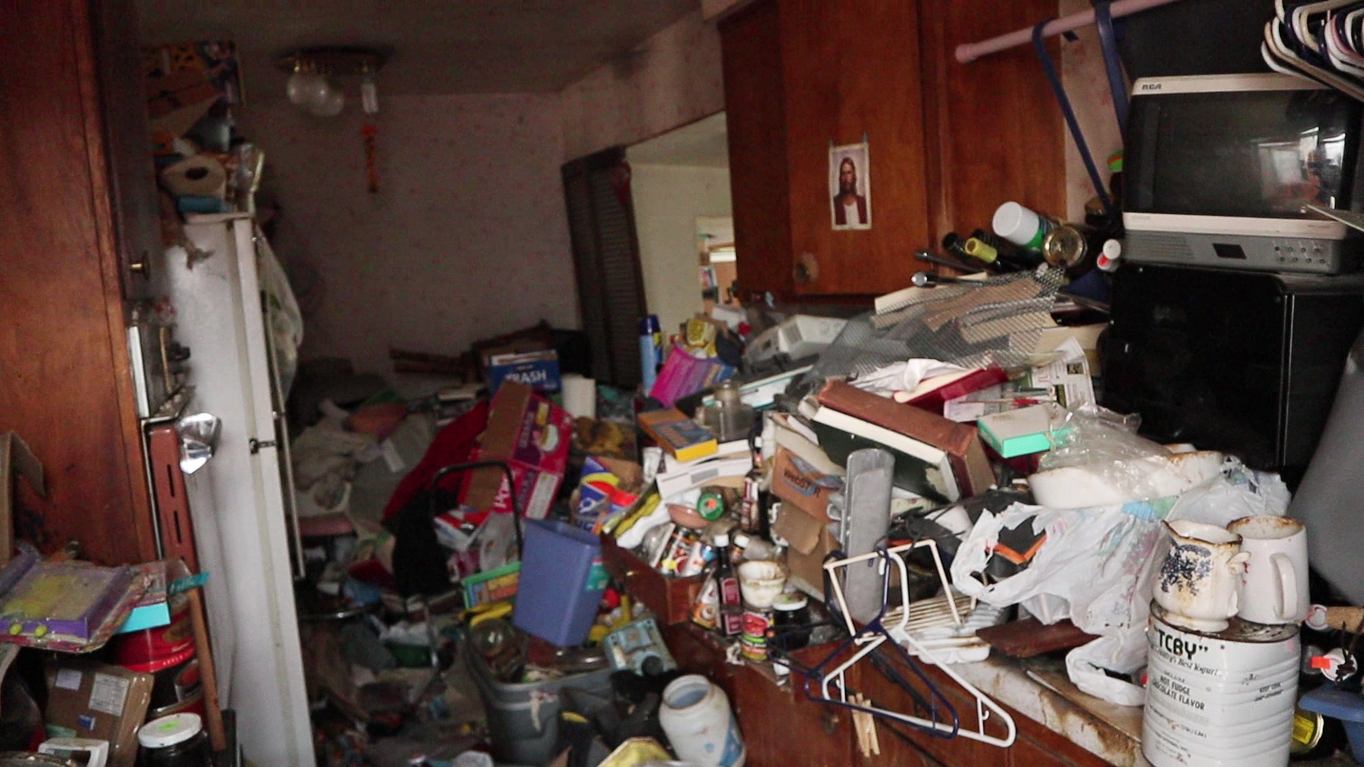 Room in need of hoarding cleanup